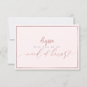 Convite PixDezines Faux Rosa Dourado Você será Mago de