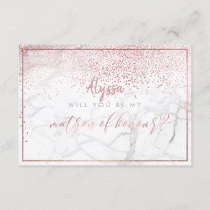 Convite PixDezines Faux Rosa Dourado Você Será Matron