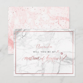 Convite PixDezines Faux Rose Gold Você  Dama de Honra