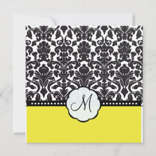 Convite PixDezines flora damask/DIY color/black+yellow