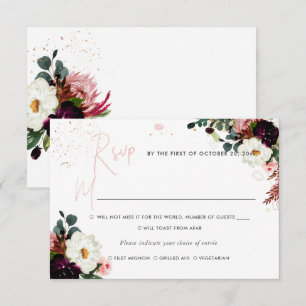 Convite PixDezines Floral Rustic Bloom Watercolor RSVP com