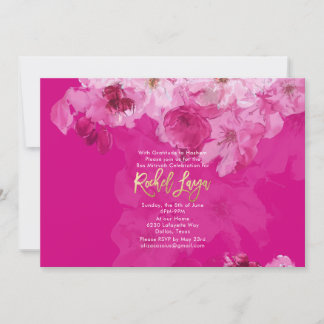 Convite PixDezines Floral Watercolor Bat Mitzvah