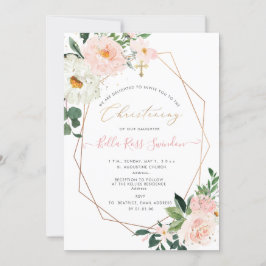 Convite PixDezines Flores Aquarela Beije Batismo