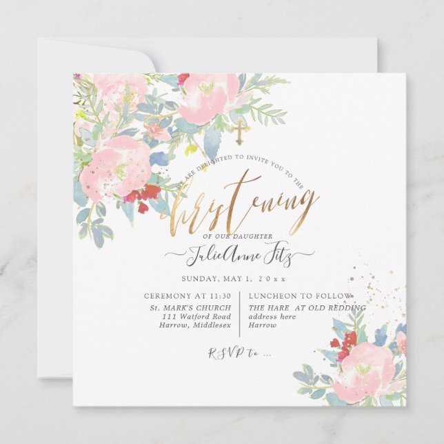 Convite PixDezines Flores de Água de Algodão (Frente)