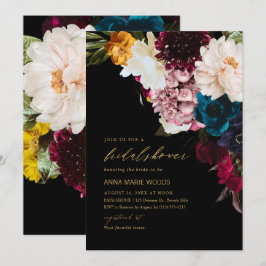 Convite PixDezines Flores Sombrias para Chá de Noiva