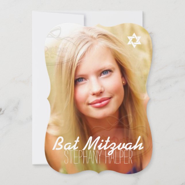 Convite PixDezines foto mitzvah/diy color (Frente)