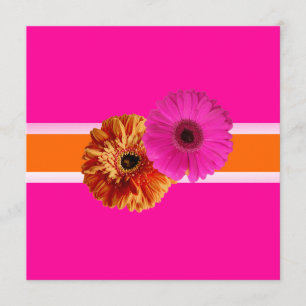 Convite PixDezines Gerber, cor de laranja+paixão rosa/esc