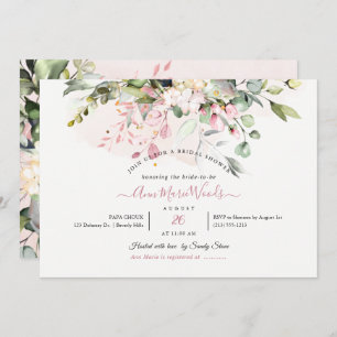 Convite PixDezines H2 Chá de panela Eucalyptus rosa-pinta