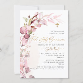 Convite PixDezines H2 Dusty Gum Foliage Comunhão