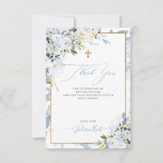 Convite PixDezines H2 Dusty Rosas Azul Batismo Obrigado