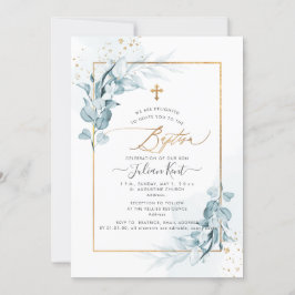 Convite PixDezines H2 Goma Azul Eucalyptus Baptism