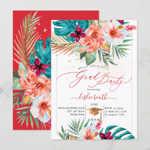 Convite PixDezines H2 Paraíso Tropical Luau Graduação Em