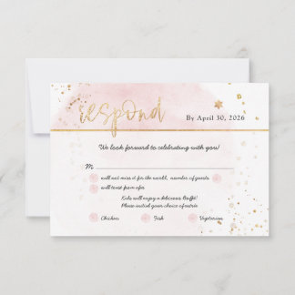Convite PixDezines H2 Rosa Bege Algodão Doce Mitzvah RSVP