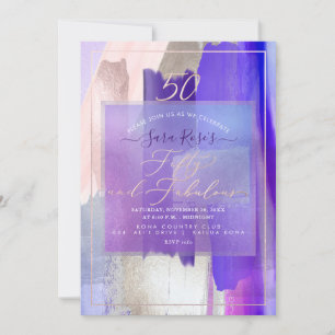 Convite PixDezines H2 Roxo Swatches 50º Aniversário