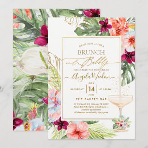 Convite PixDezines H2 Tropical Paradise Brunch Bubbly