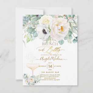 Convite PixDezines H2 White Peonies Anemone Brunch Bubble