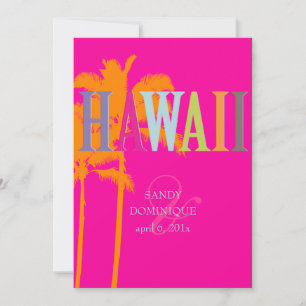 Convite PixDezines hawaii+palmas/cor de fundo DIY