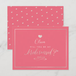 Convite PixDezines Iridescente Rosa Bege, Dama de Honra