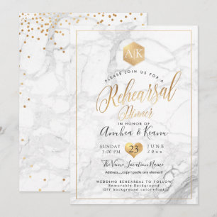 Convite PixDezines Jantar de Ensaios+Faux Dourado Mel