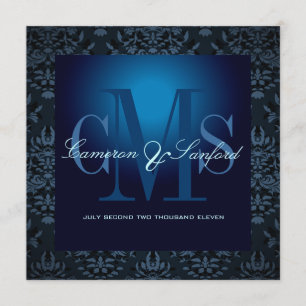 Convite PixDezines jóias damasco / safira azul