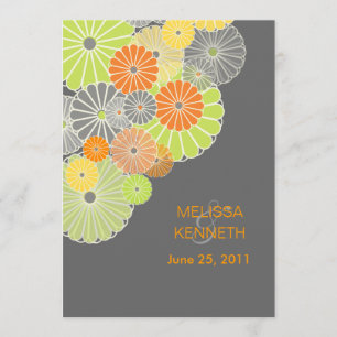 Convite PixDezines Kiku (chrysanthemum), cor cítrica