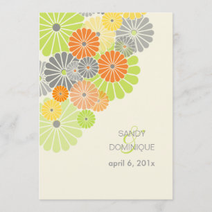 Convite PixDezines Kiku (chrysanthemum), cor cítrica