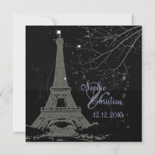 Convite PixDezines La Tour Eiffel+Swirls