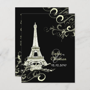 Convite PixDezines La Tour Eiffel+Swirls
