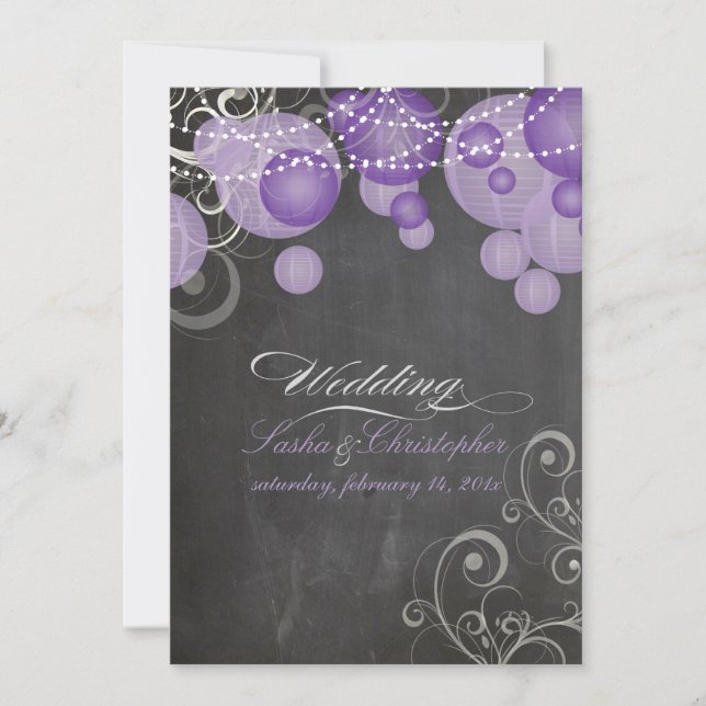 Convite PixDezines lanternas+rochas quadro-negro/ (Frente)