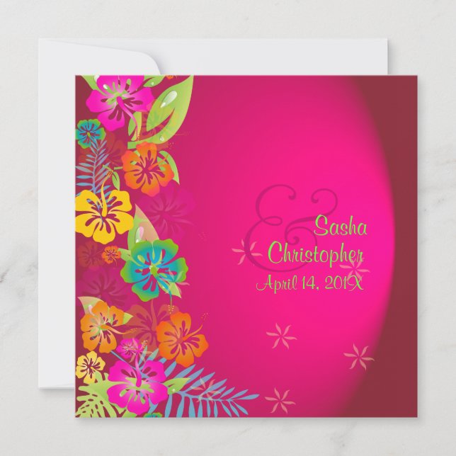 Convite PixDezines Leis/Luau/hibiscus (Frente)