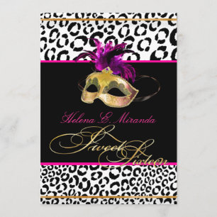 Convite PixDezines Leopard Sweet 16 Mascarada/DIY color!!