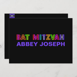 Convite PixDezines Lights Bat Mitzvah