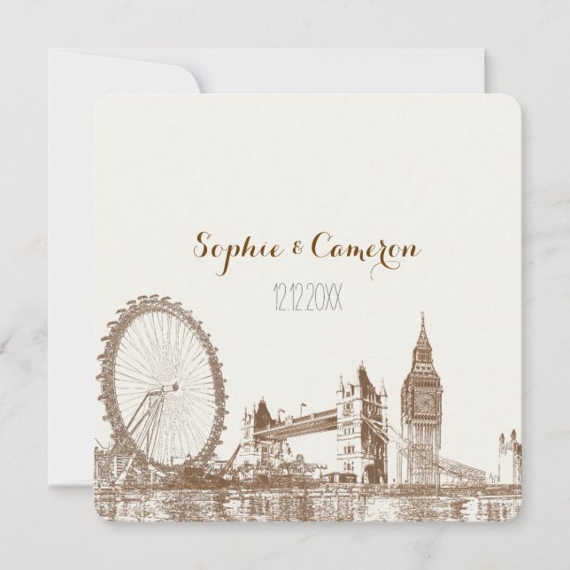 Convite PixDezines londres/cor de fundo DIY (Frente)
