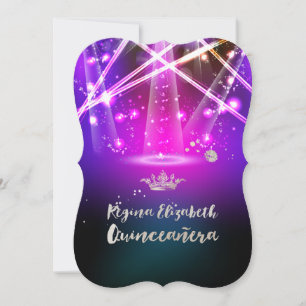 Convite PixDezines Luzes Laser Quinceanera/Doce 15