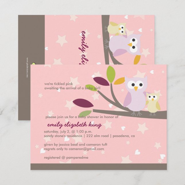 Convite PixDezines Mamãe+bebê para um chá de bebê (Frente/Verso)
