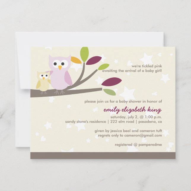 Convite PixDezines Mamãe+bebê para um chá de fraldas (Frente)