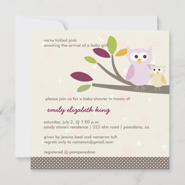 Convite PixDezines Mamãe+bebê para um chá de fraldas (Frente)