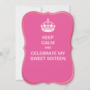 Convite PixDezines mantenha a calma / Sweet 16