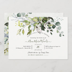 Convite PixDezines Marca Eucalyptus Rustic Watercolor