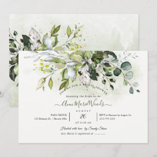 Convite PixDezines Marca Eucalyptus Rustic Watercolor