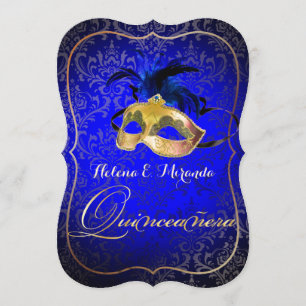 Convite PixDezines Máscara/ Azul / DIYcolor!