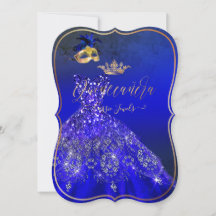 PixDezines Mascarada Quinceanera, Royal Blue