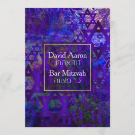 Convite PixDezines Mod/Bar Mitzvah/Star de David/Violet