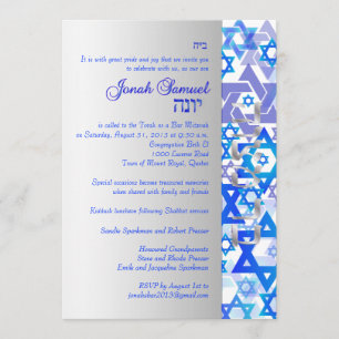 Convite PixDezines mod estrelas bar mitzvah