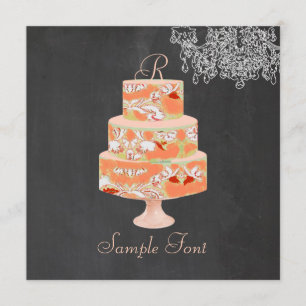 Convite PixDezines monograma alice floral bolo