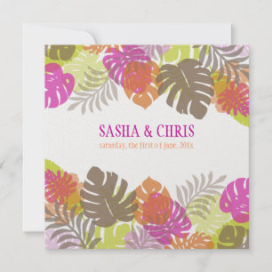 Convite PixDezines Monstera, Folhagem tropical/cor seca