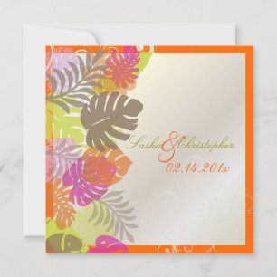 Convite PixDezines Monstera, Folhagem Tropical+Redemoinhos