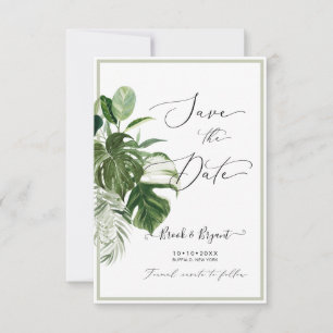 Convite PixDezines Monstera Variegada e Folhagem Tropical