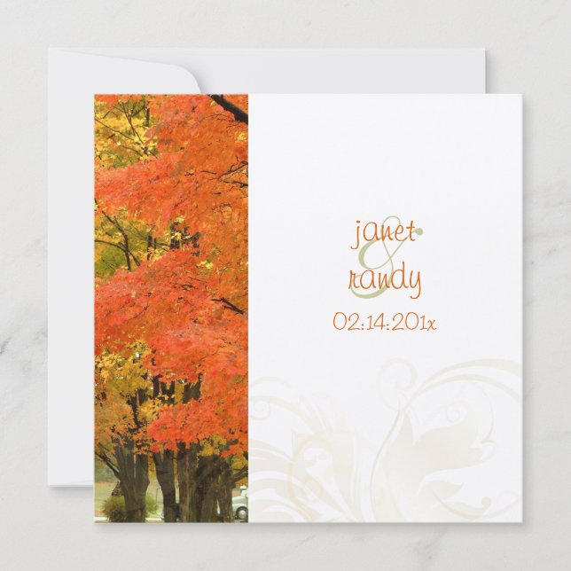 Convite PixDezines na floresta, casamentos de outono/event (Frente)