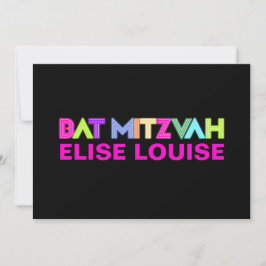 Convite PixDezines Neon Lights Bat Mitzvah
